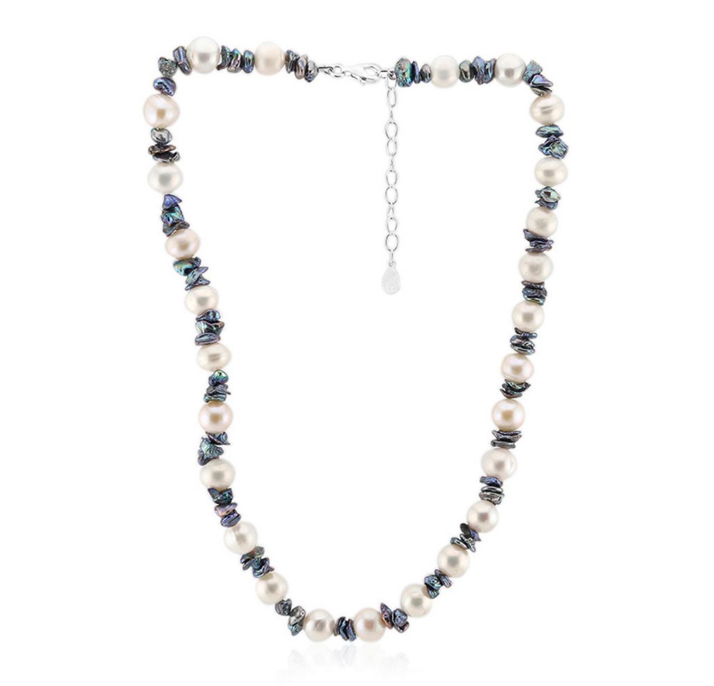 Cavill Silberkette Cavill Süßwasserzuchtperlen-Kette, 8 mm fancy Perlen, 925 Silber (1-tlg) von Cavill