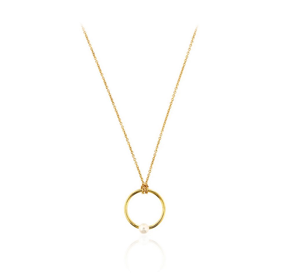 Cavill Silberkette Cavill 925 Silberkette vergoldet mit 4,0 mm Süßwasserperle (1-tlg) von Cavill