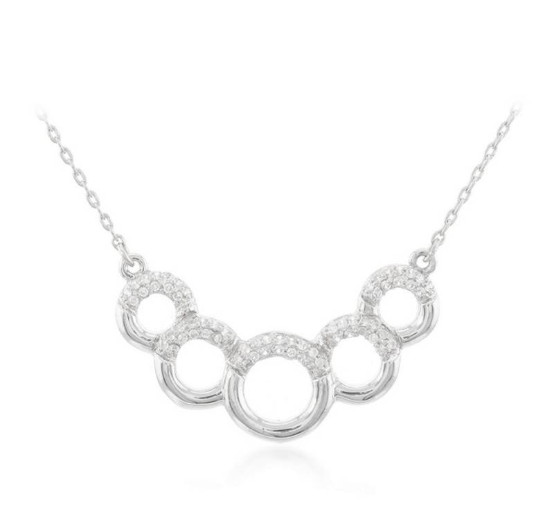 Cavill Silberkette Cavill Sterlingsilber-Collier mit 0,45 ct Brillantzirkonen, elegant (1-tlg) von Cavill