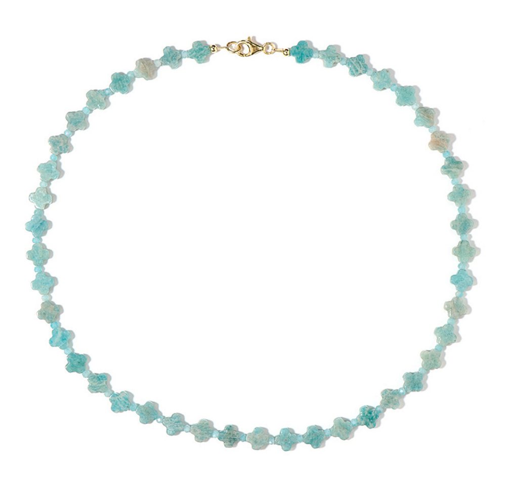 Cavill Silberkette Cavill Amazonit Halskette, vergoldet 925 Silber, 60,40 ct blau, 45 cm (1-tlg) von Cavill
