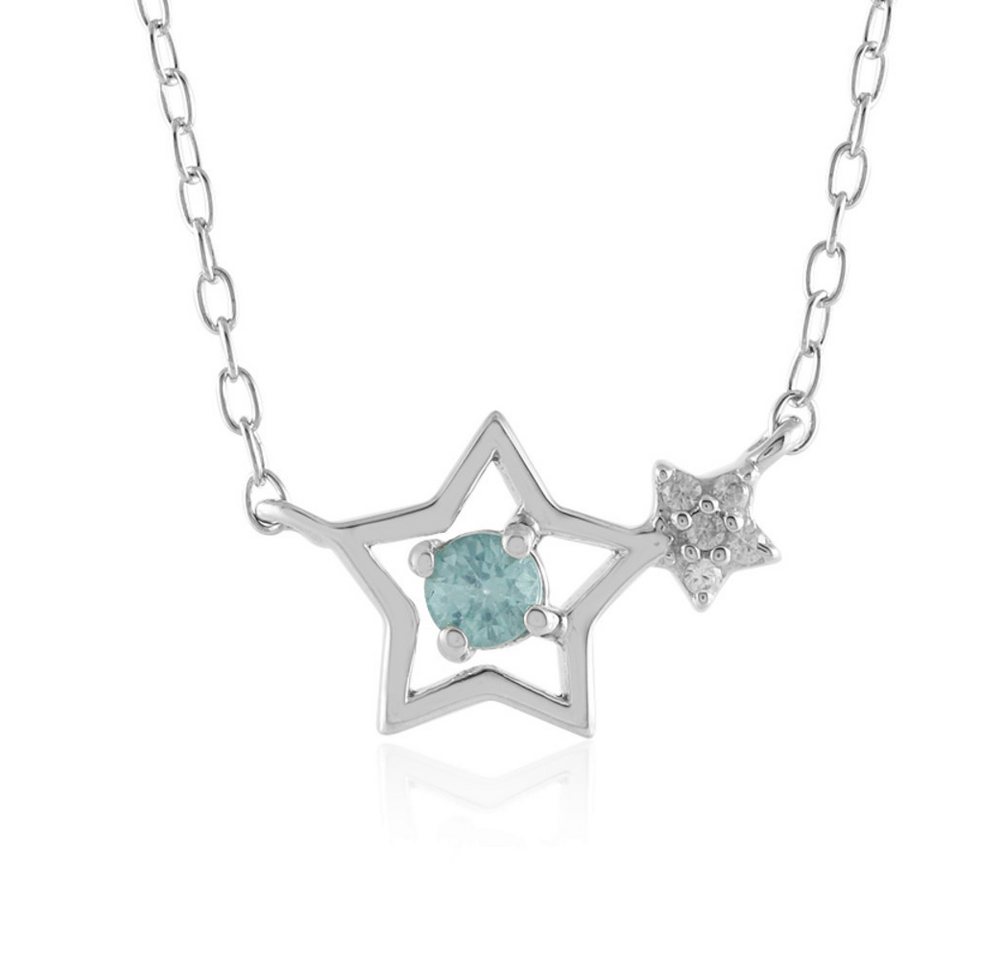 Cavill Silberkette Cavill elegantes Sterlingsilber Collier mit blauem Apatit 0,16 ct (1-tlg) von Cavill