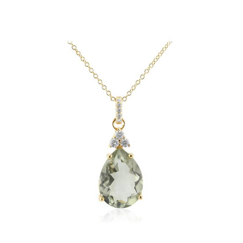 J Classics Silberkette Grüner Amethyst-Silberhalskette von J Classics