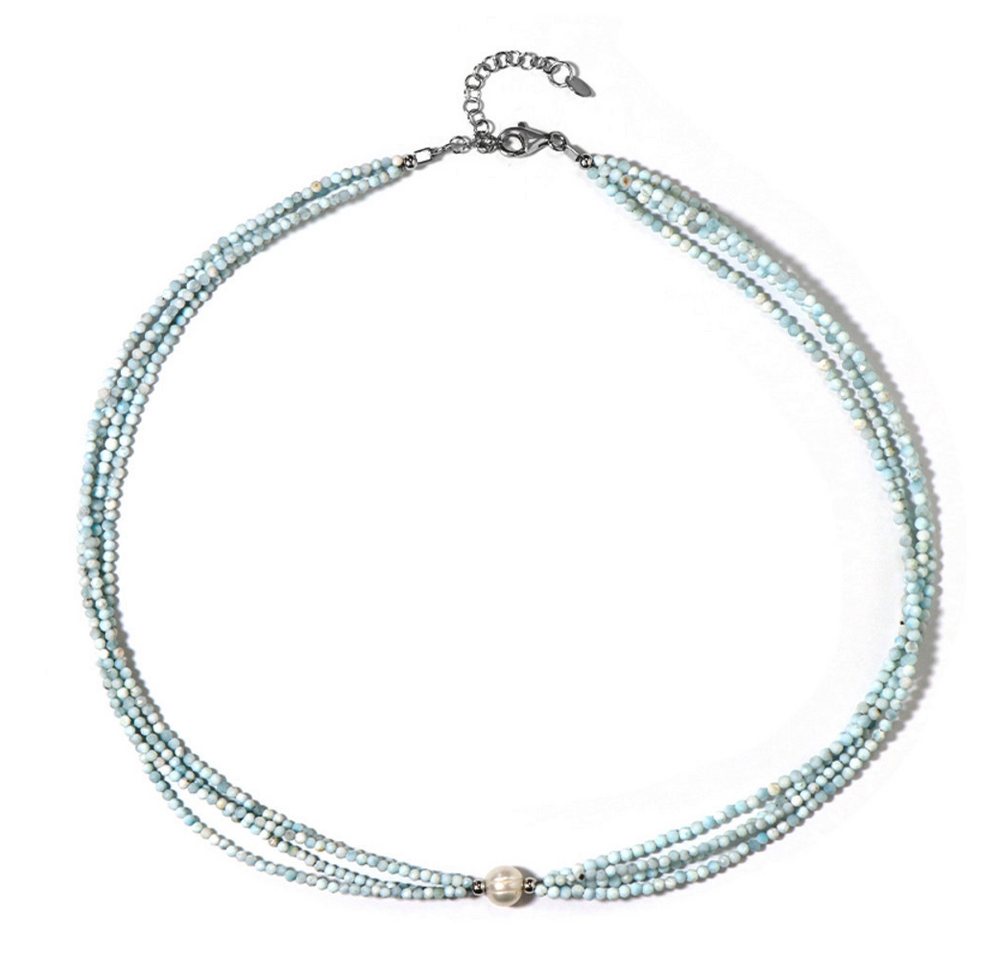 Cavill Silberkette Cavill mehrsträngige Silberkette mit Hemimorphit & Perlen, 45-50 cm (1-tlg) von Cavill