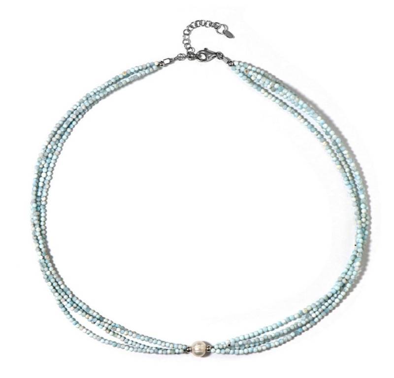 Cavill Silberkette Cavill mehrsträngige Silberkette mit Hemimorphit & Perlen, 45-50 cm (1-tlg) von Cavill