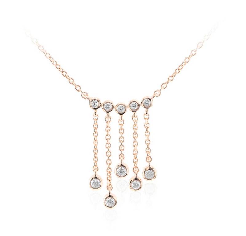 Cavill Silberkette Cavill Zirkon Silbercollier 0,65 ct rosévergoldet, feminine Eleganz (1-tlg) von Cavill