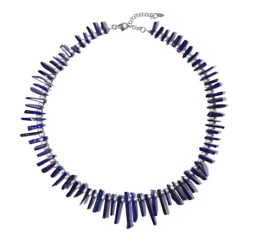 Cavill Silberkette Cavill Lapislazuli-Silberkette mit 1,50 ct Perlen, 45-50 cm (1-tlg) von Cavill