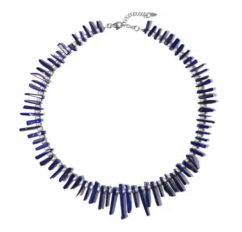 Cavill Silberkette Cavill Lapislazuli-Silberkette mit 1,50 ct Perlen, 45-50 cm (1-tlg) von Cavill