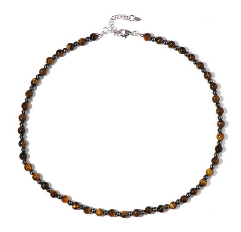 Cavill Silberkette Cavill Sterling Silber Halskette 97,43 ct Tigerauge & Hämatit (1-tlg) von Cavill