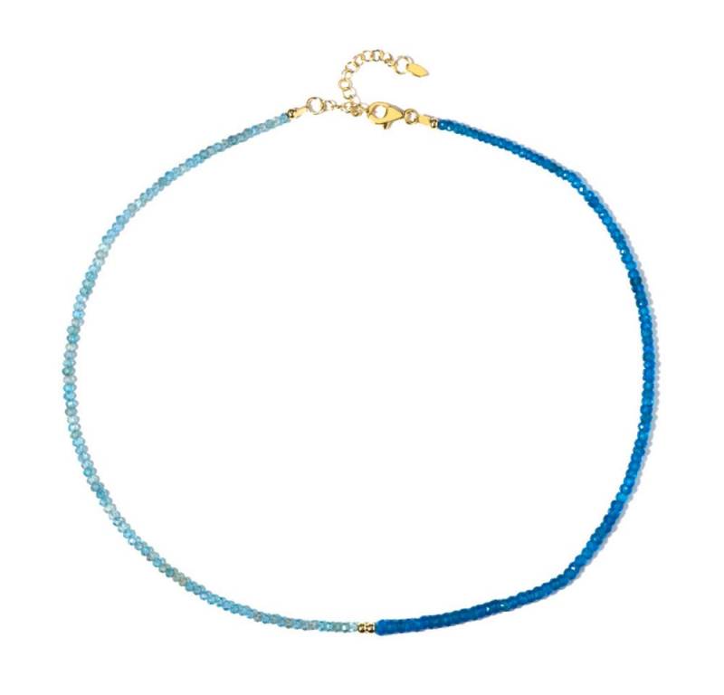 Cavill Silberkette Cavill Apatit Kette 30,19 ct Neonblau Silber 925 Gold Vermeil (1-tlg) von Cavill