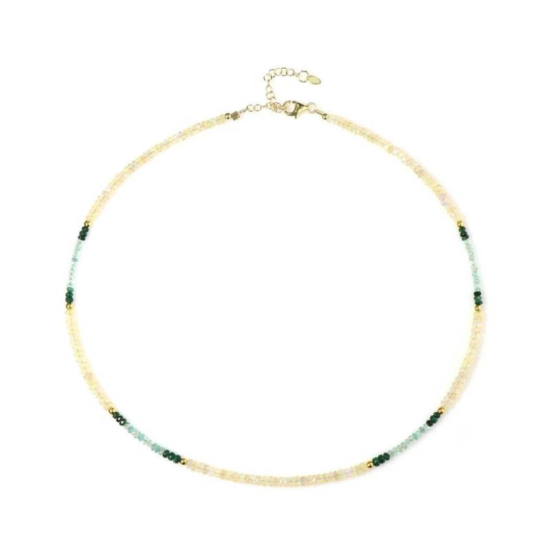 Cavill Silberkette Cavill Silberkette mit 25,67 ct Opal & Smaragd, vergoldet elegant (1-tlg) von Cavill