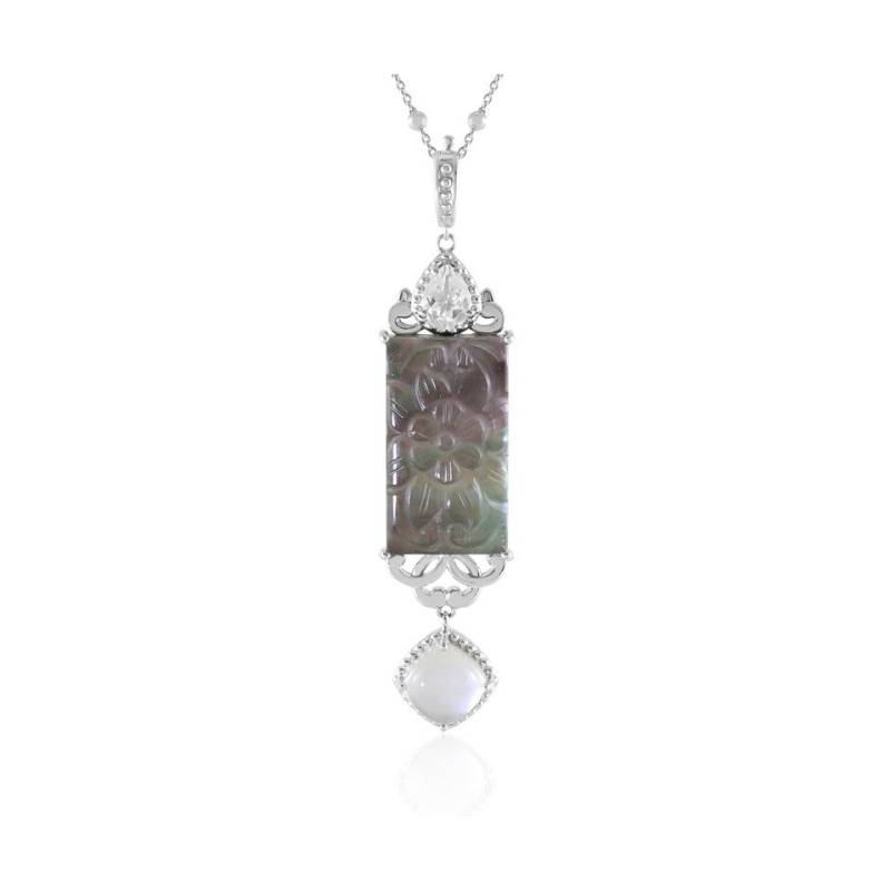 Cavill Silberkette Perlmutter Quarz Silber Halskette (1-tlg) von Cavill