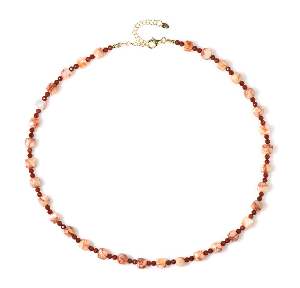 Cavill Silberkette Cavill vergoldete Silberkette mit rotem Jaspis, 94,93 ct, elegant (1-tlg) von Cavill