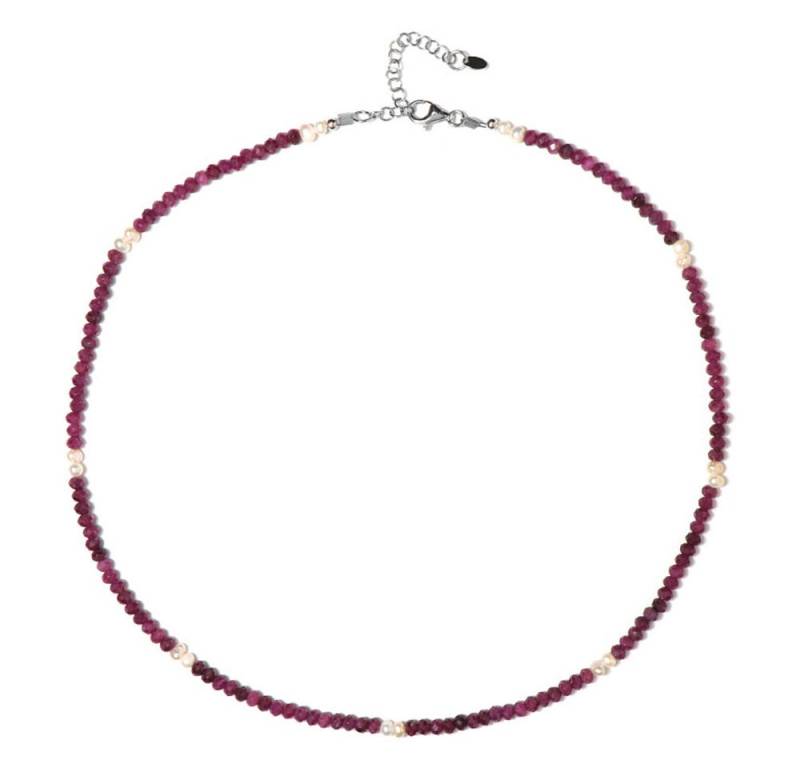 Cavill Silberkette Cavill Silberkette 50,4 ct Rubine & weiße Süßwasserperlen 925 (1-tlg) von Cavill
