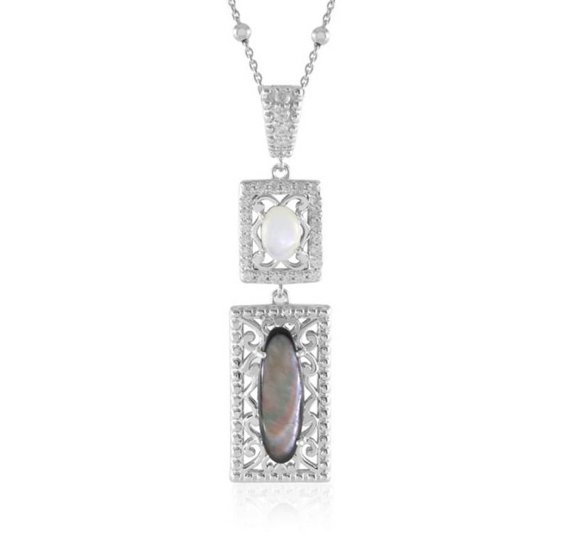 Cavill Silberkette Cavill elegante 925 Sterling Silberkette mit 1,33 ct Weißquarz (1-tlg) von Cavill