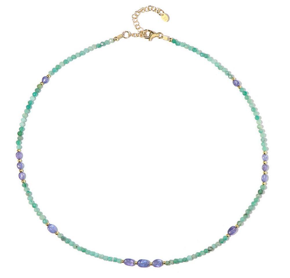 Cavill Silberkette Cavill Silberkette 925er vergoldet mit 28,92 ct Smaragd Tansanit (1-tlg) von Cavill