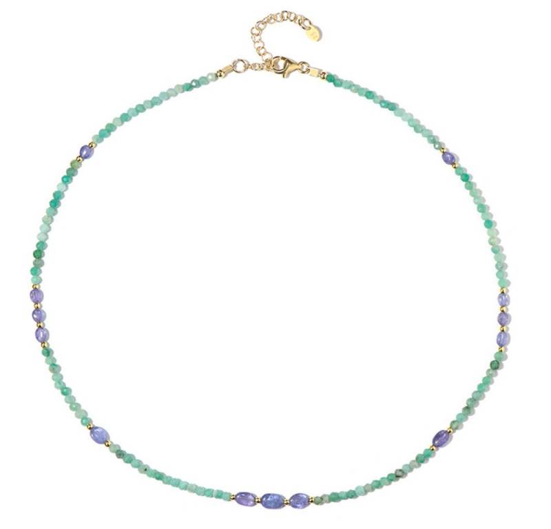 Cavill Silberkette Cavill Silberkette 925er vergoldet mit 28,92 ct Smaragd Tansanit (1-tlg) von Cavill