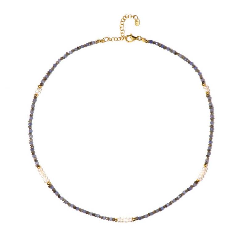 Cavill Silberkette Cavill Silberkette vergoldet, 10,83 ct Tansanit, Diamanten & Perlen (1-tlg) von Cavill
