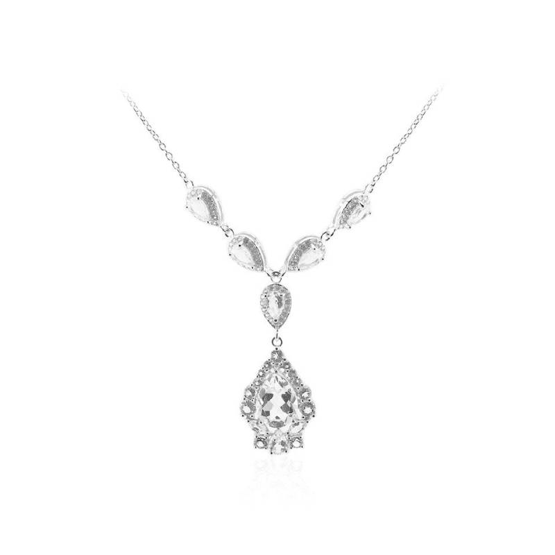 J Classics Silberkette Weißer Topas-Silbercollier von J Classics