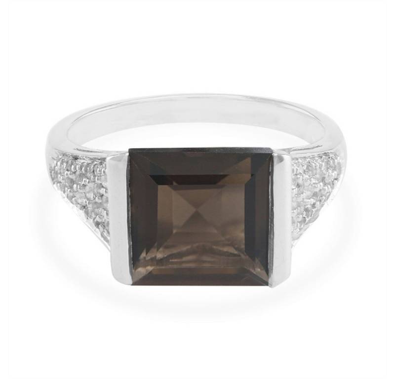 Cavill Silberring Cavill Sterlingsilber Ring mit 2,99 ct Rauchquarz & 44 Topasen (1-tlg) von Cavill
