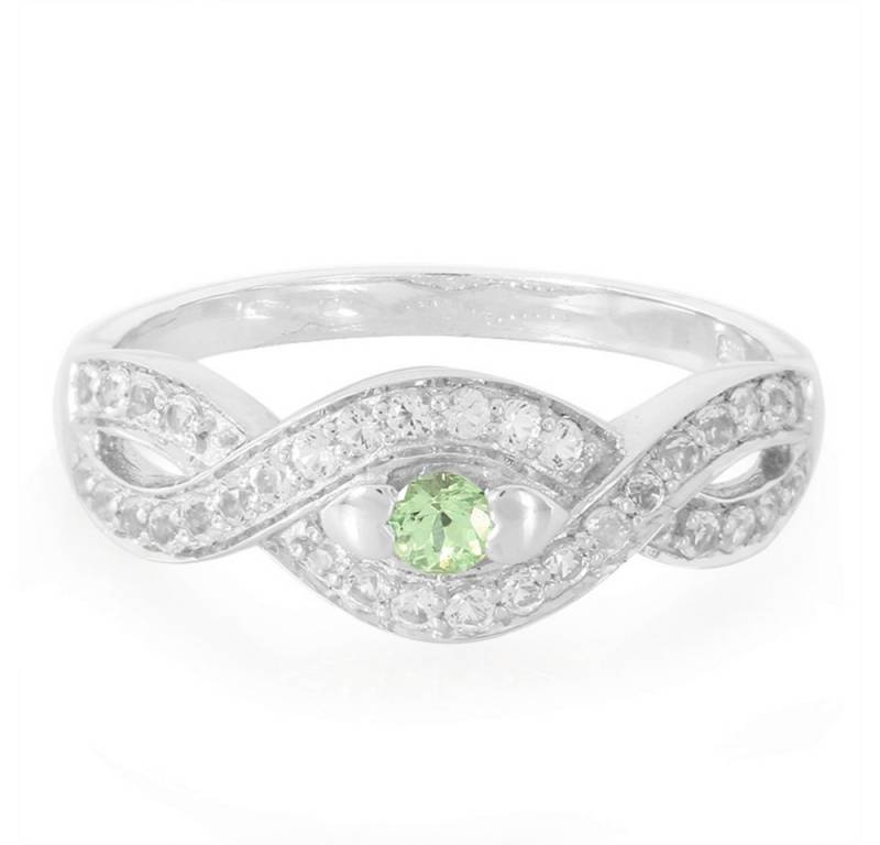 Cavill Silberring Merelani Mint Granatring mit 0,46 ct Topas, Sterlingsilber, elegant (1-tlg) von Cavill