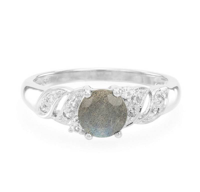 Cavill Silberring Cavill Ring Spektrolith 0,74 ct & weiße Topase 925 Silber Damen (1-tlg) von Cavill