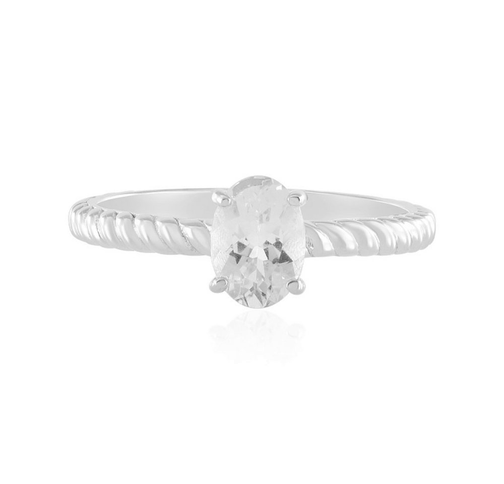 Cavill Solitärring Cavill Ring 925 Silber, 0,61 ct Hyalith-Opal, Oval, Spiraldesign (1-tlg) von Cavill