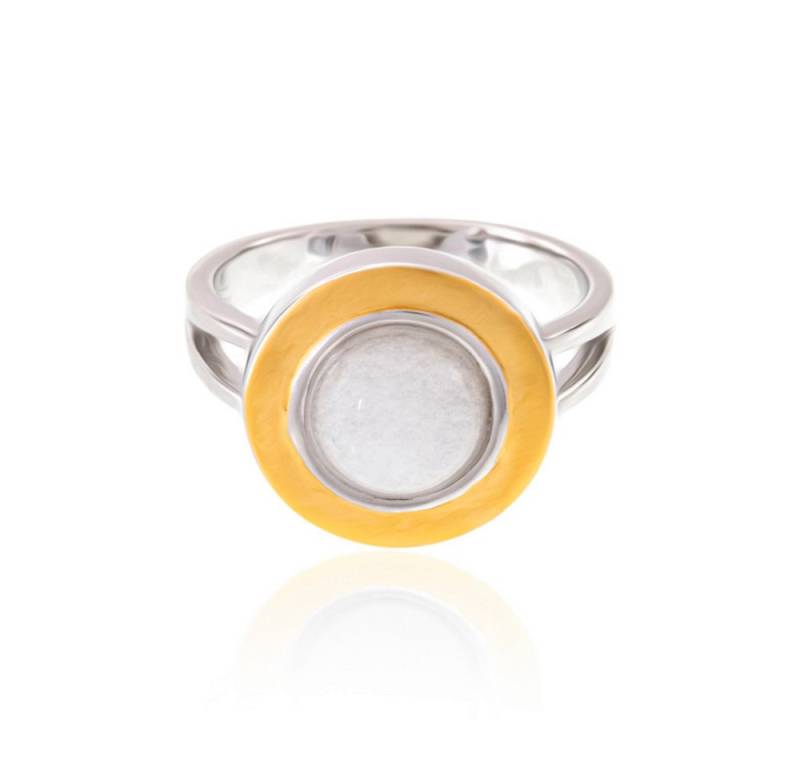 Cavill Solitärring Cavill Ring aus 925 Sterlingsilber mit 2,9 ct Schneequarz, goldfarben (1-tlg) von Cavill