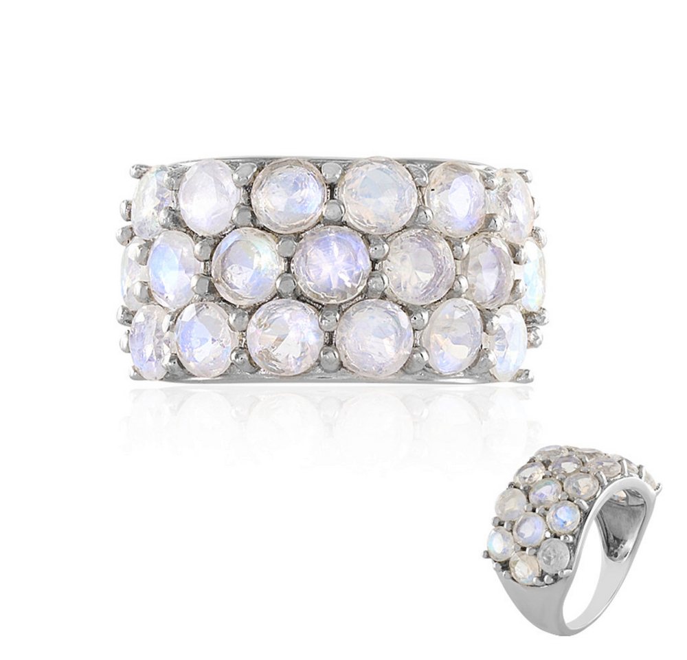 Cavill Silberring Cavill Mondstein Ring 4,25 ct, rund, 925 Sterling Silber platin (1-tlg) von Cavill