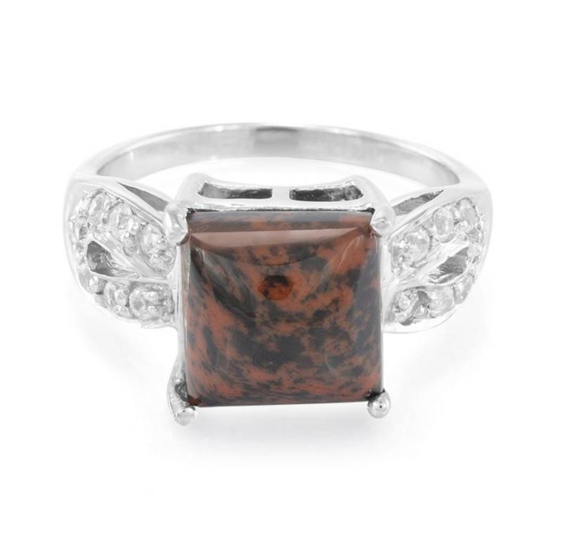 Cavill Silberring Cavill Ring Sterlingsilber 4,49 ct Mahagoni-Obsidian mit Zirkon (1-tlg) von Cavill