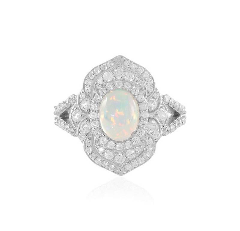 Cavill Silberring Cavill Silberring 0,742 ct Opal, 1,74 ct Zirkone, Vintage (1-tlg) von Cavill