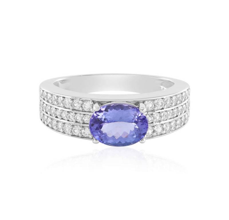 Cavill Silberring Cavill Tansanit Ring 1,13 ct Oval, 0,66 ct Zirkon, 925 Silber (1-tlg) von Cavill