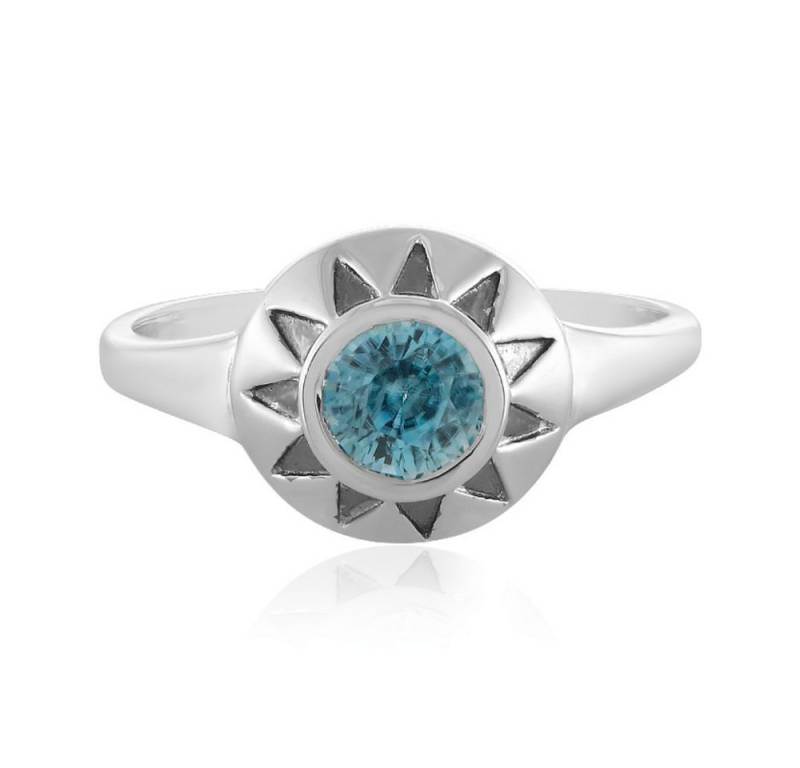 Cavill Solitärring Cavill Ring 1,40 ct Zirkon Sterlingsilber Türkis Sternenmotiv (1-tlg) von Cavill