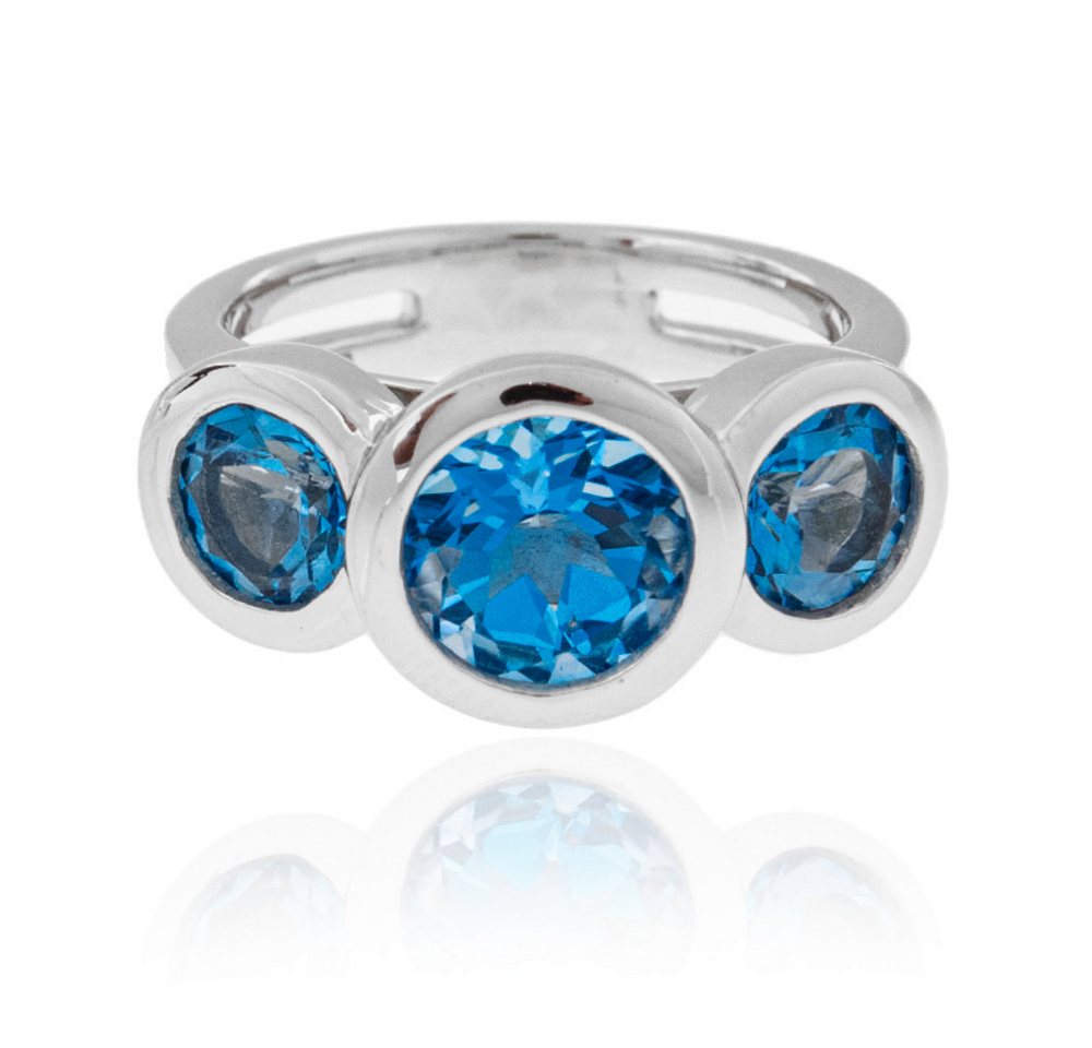 Cavill Silberring Marambaia Topas Ring 3,6 ct Rundschliff 925 Silber Damen Schmuck (1-tlg) von Cavill