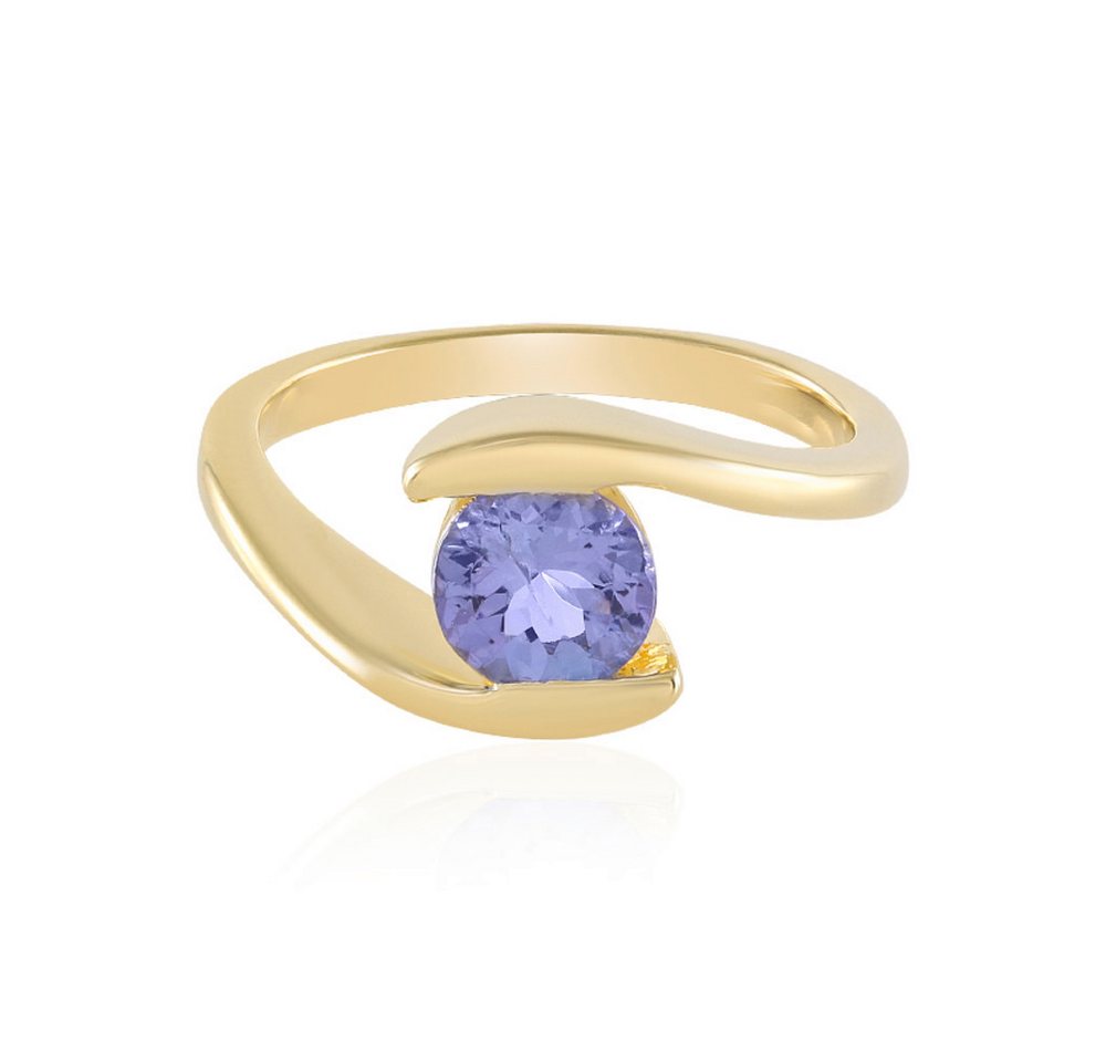Cavill Solitärring Cavill Damenring 0,7 ct Tansanit, 925er Silber vergoldet, elegant (1-tlg) von Cavill