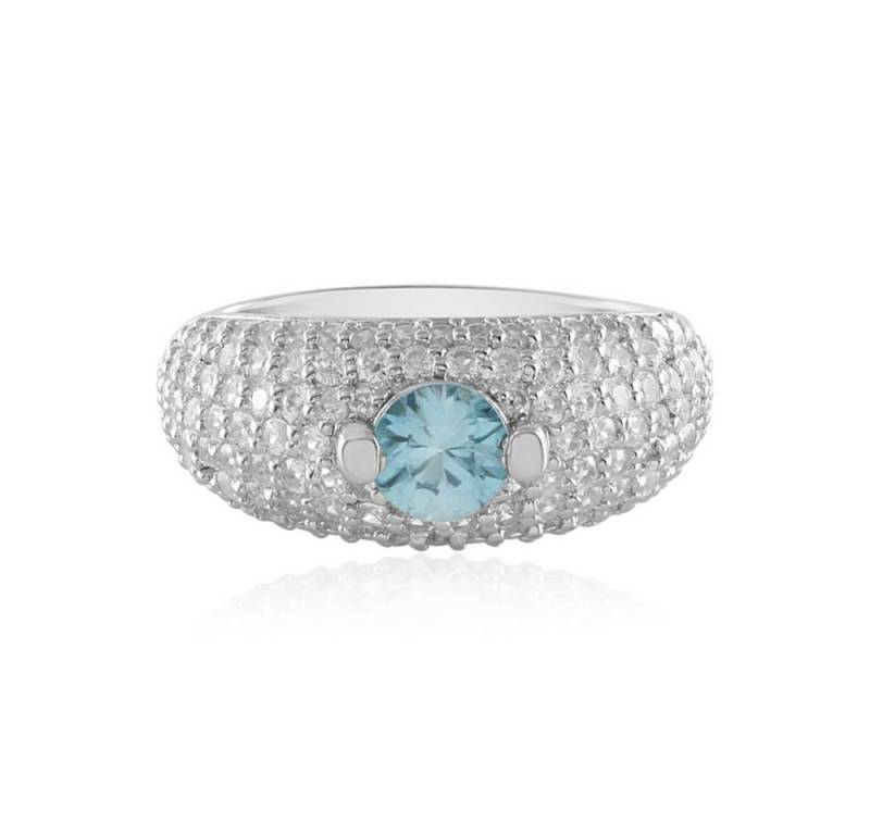 Cavill Silberring Cavill Silberring 925 Platin, 0,81 ct blauer Zirkon, 2,13 ct Zirkone (1-tlg) von Cavill