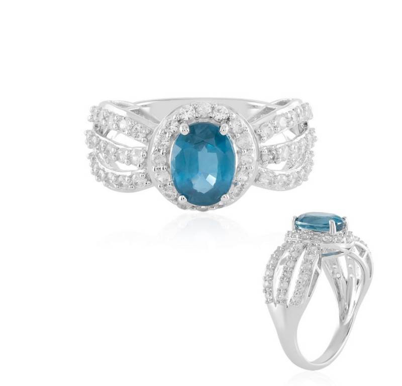 Cavill Silberring Cavill Silberring mit 1,125 ct Kyanit & 52 Zirkon Zirkonia oval (1-tlg) von Cavill