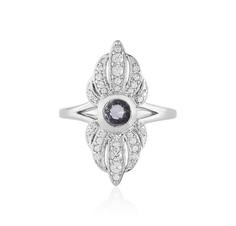 Cavill Silberring Cavill Ring Tansanit 0,445 ct Silber platin 0,934 ct Zirkon Blumen (1-tlg) von Cavill
