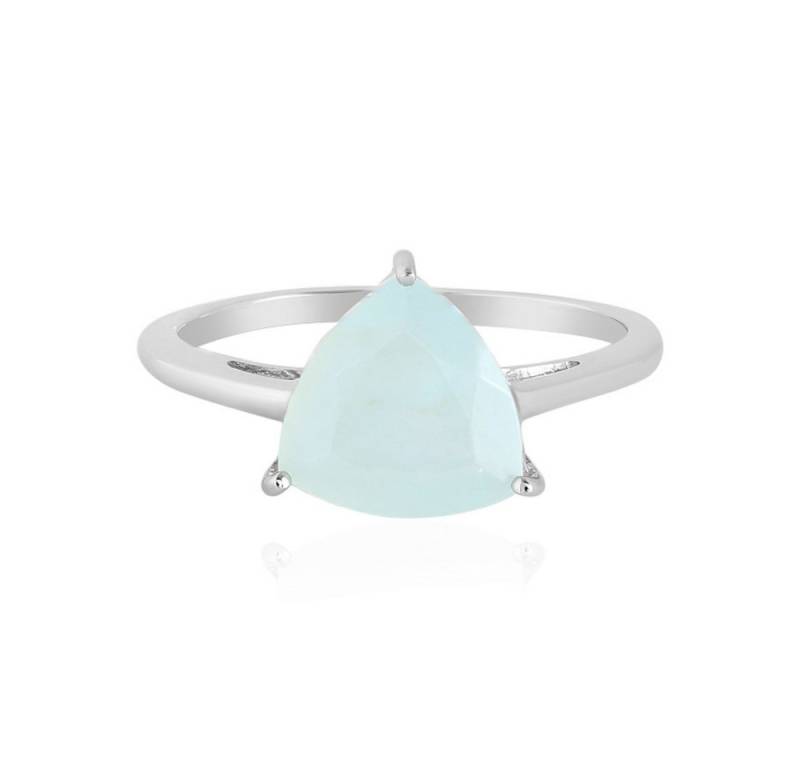 Cavill Solitärring Cavill Paraiba-Opal Silberring 2,19 ct platinierter Trillant blau (1-tlg) von Cavill