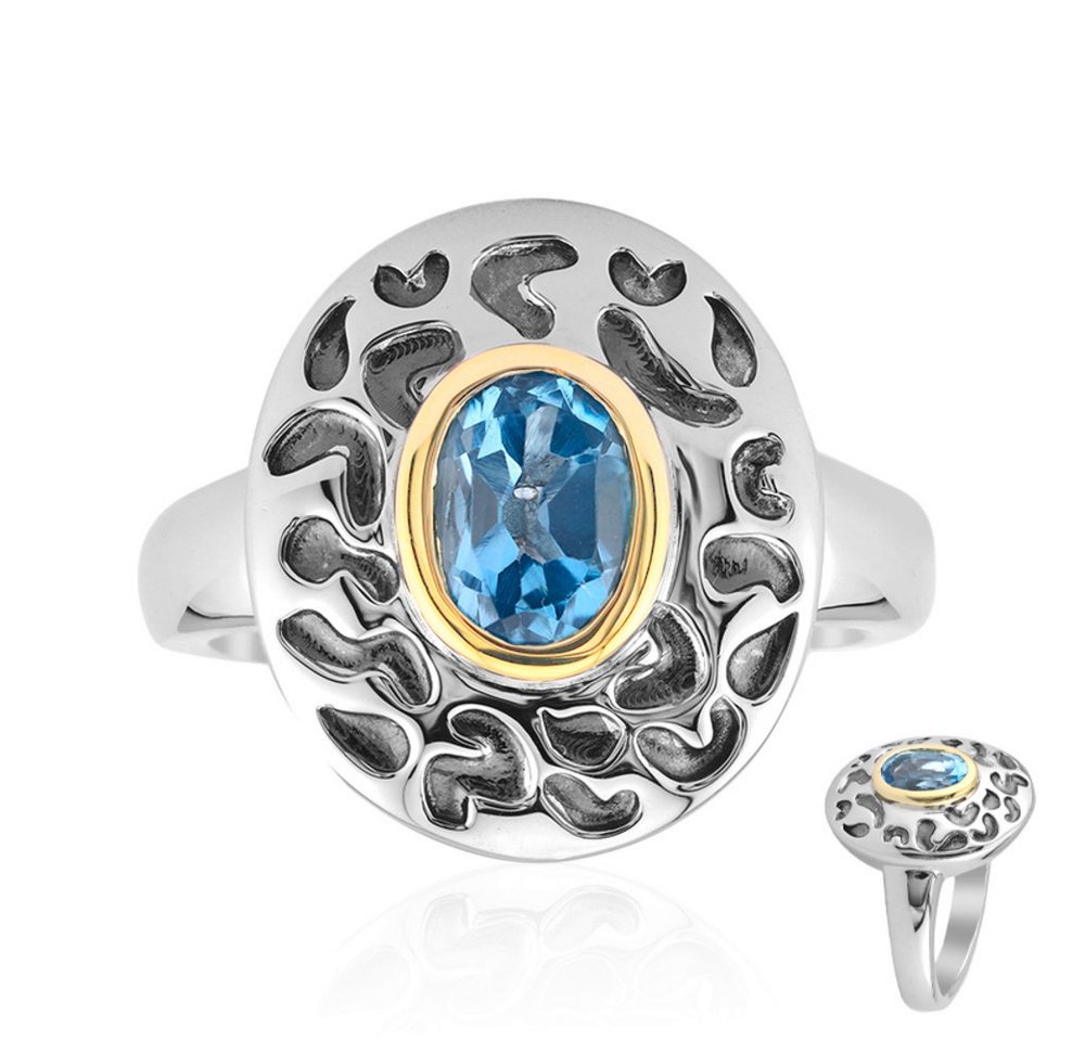 Cavill Silberring Cavill Ring 925 Sterling Silber, goldplattiert, 0,72 ct Topas Oval (1-tlg) von Cavill