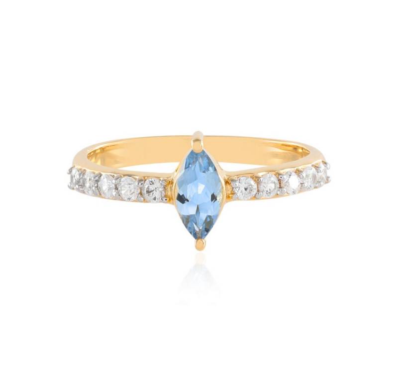 Cavill Silberring Cavill Ring aus 925 Sterling, vergoldet, 0,39 ct Aquamarin & Zirkon (1-tlg) von Cavill