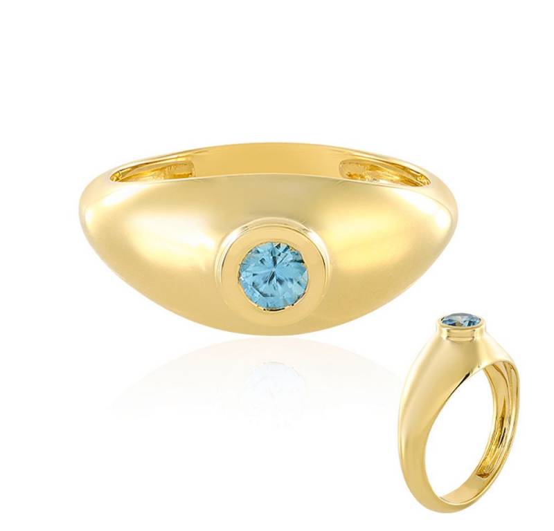 Cavill Solitärring Cavill Ring 0,27 ct Zirkon, vergoldet 925 Silber, blauer Stein (1-tlg) von Cavill