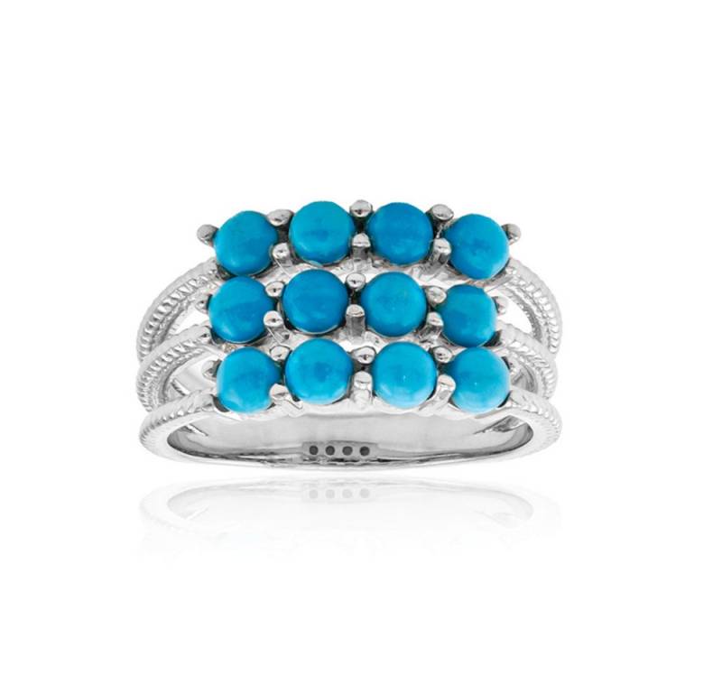 Cavill Silberring Cavill Ring Sterlingsilber platinierter Türkis 12x1,39 ct (1-tlg) von Cavill