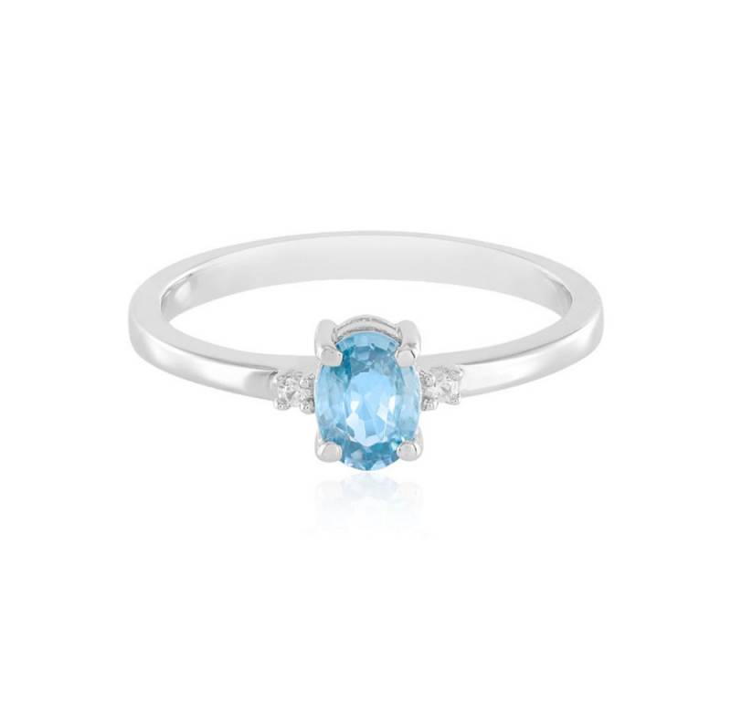 Cavill Silberring Cavill Ring 925er Silber plattiert, 1,00 ct himmelblauer Zirkon Damen (1-tlg) von Cavill