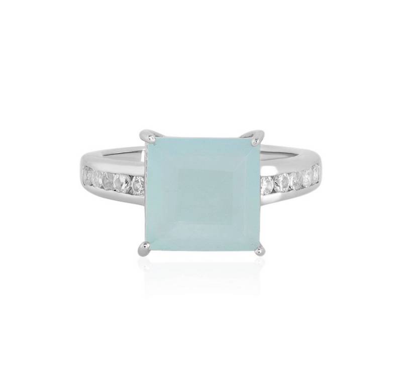 Cavill Silberring Paraiba-Opal Silberring 3,11 ct Zirkone 0,48 ct, platinisiert (1-tlg) von Cavill