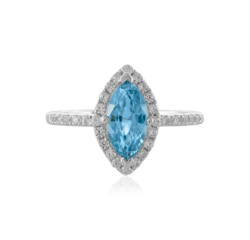 Cavill Silberring Cavill Ring Sterlingsilber mit 2,115 ct blauem Zirkon Marquise (1-tlg) von Cavill