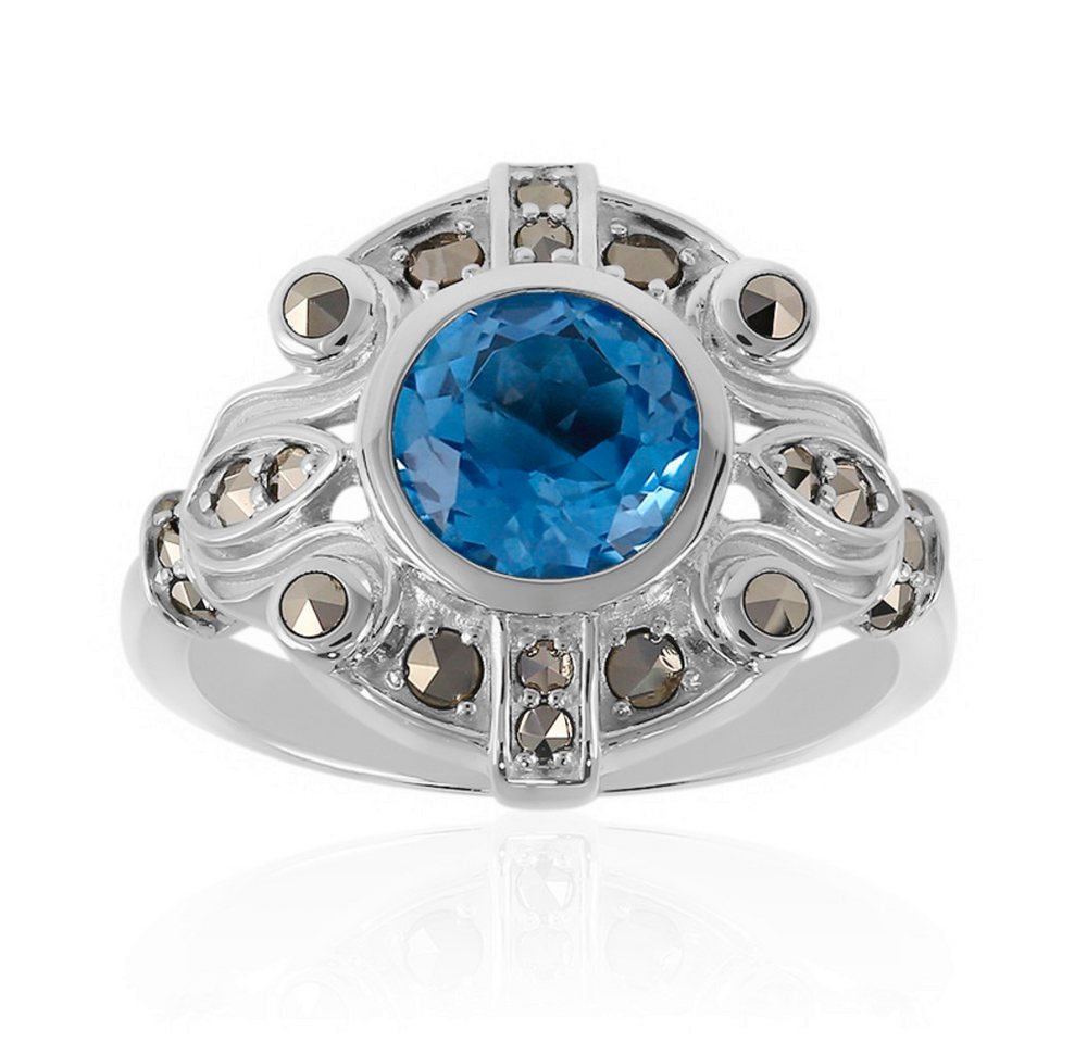Cavill Silberring Cavill Ring 1,4 ct Schweizblauer Topas Silber 925 Sterlingsilber (1-tlg) von Cavill