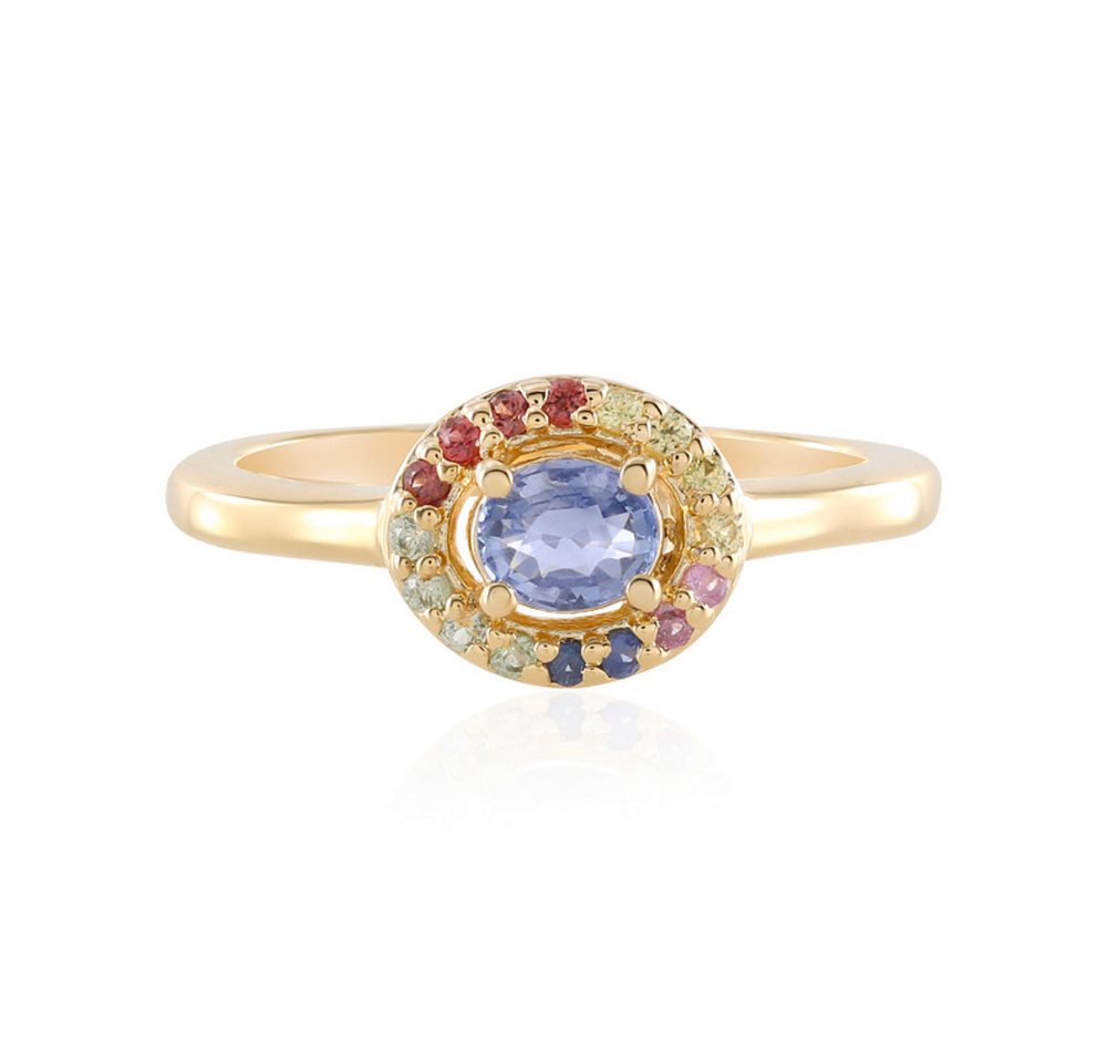 Cavill Silberring Cavill Ring, 0,51 ct blauer Ceylon-Saphir, vergoldetes Sterling Silber (1-tlg) von Cavill