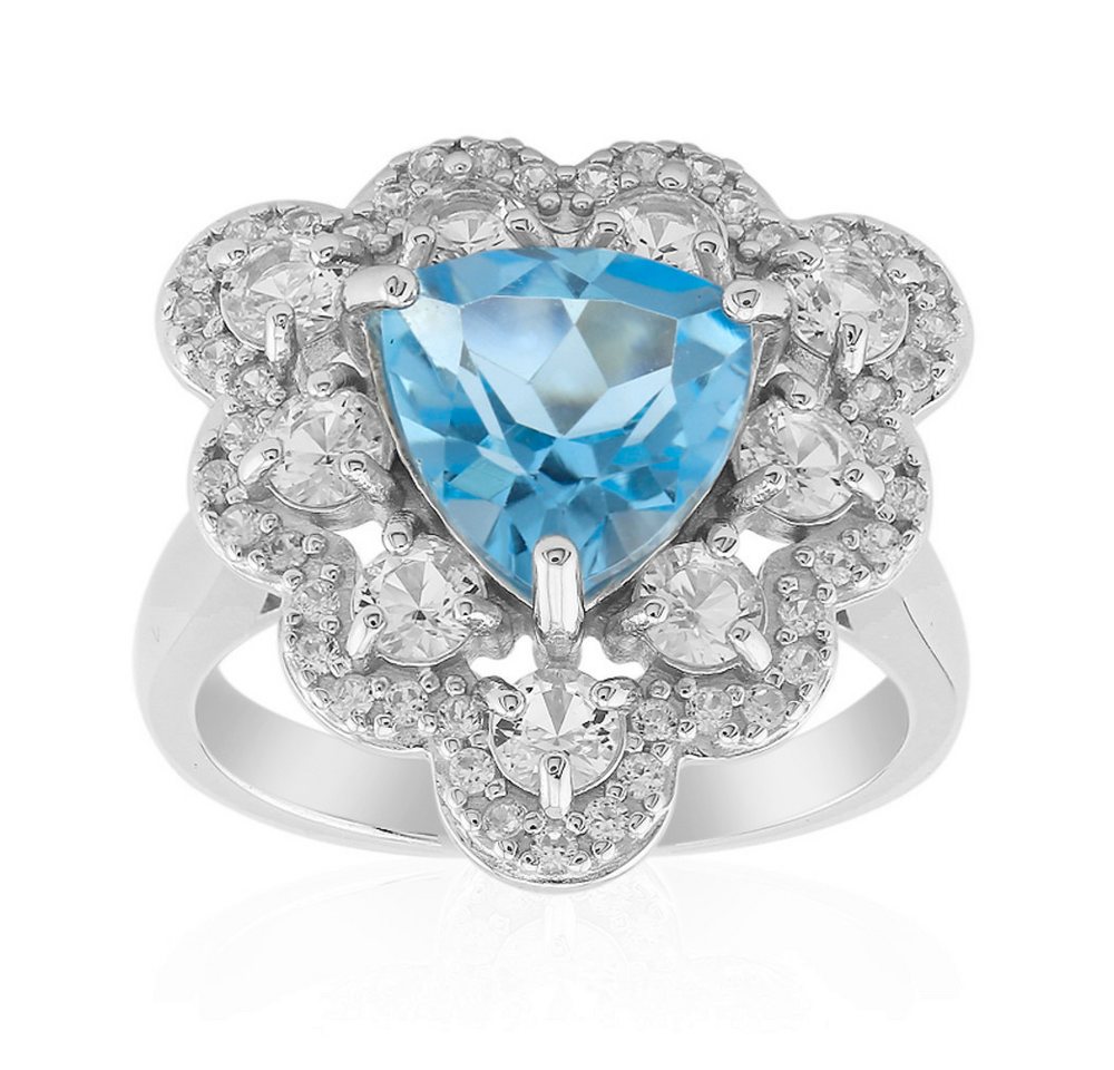 Cavill Silberring Cavill Silberring 2,56 ct Topas Zirkon-Halo Damen Echtschmuck (1-tlg) von Cavill