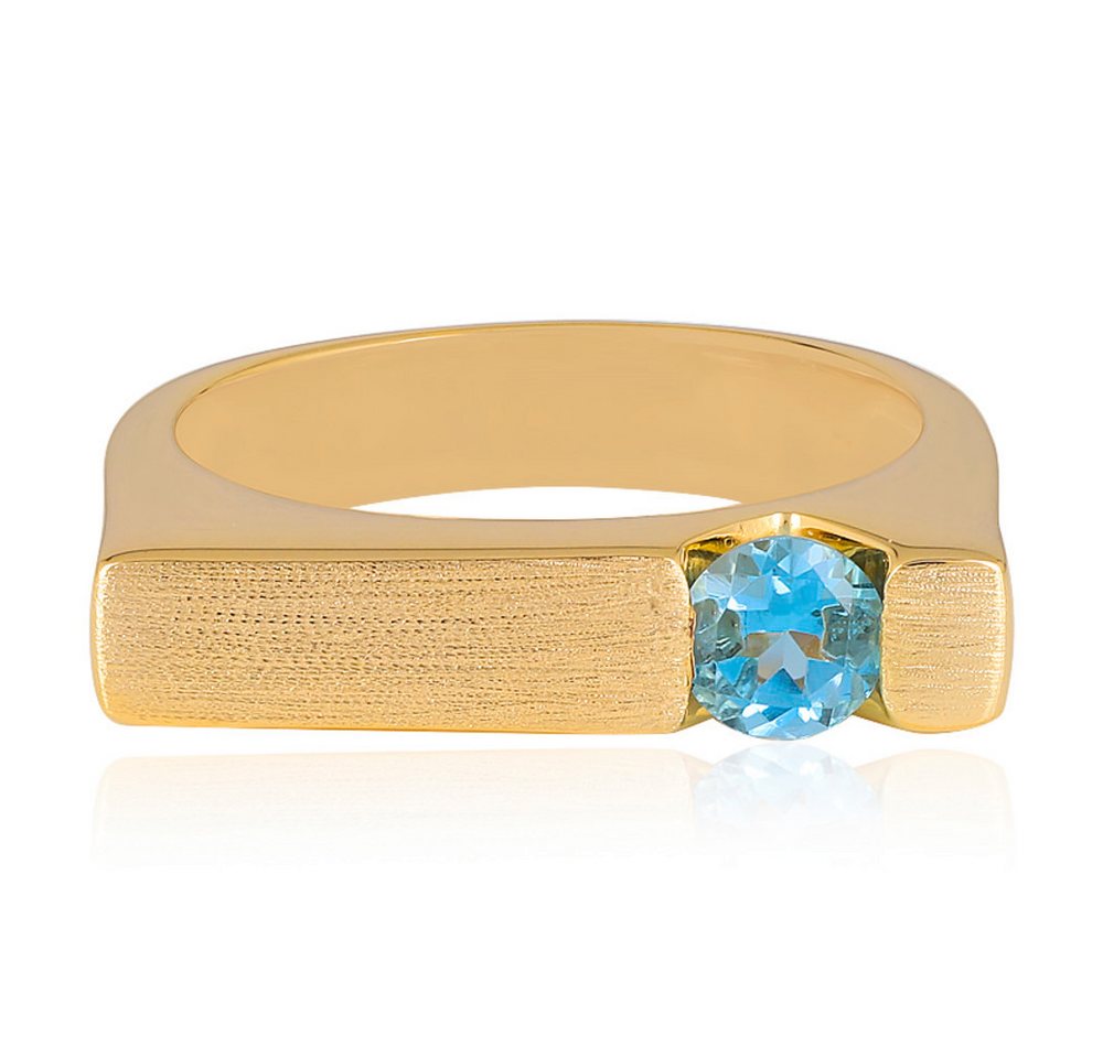 Cavill Solitärring Cavill Ring aus 925er Sterling Silber, vergoldet, 0,53 ct Topas blau (1-tlg) von Cavill