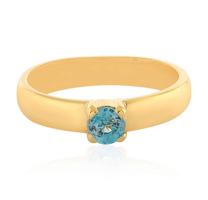 Cavill Solitärring Cavill Ring Sterlingsilber 0,42 ct blauer Zirkon, vergoldet, modern (1-tlg) von Cavill